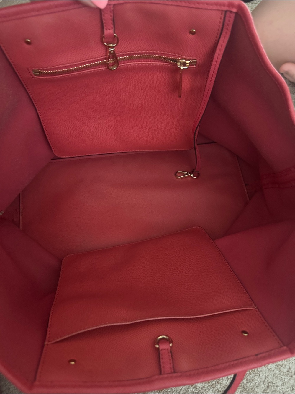 Michael Kors Coral-Pink Saffiano Tote with Gold Hardware - Picture 3 of 3